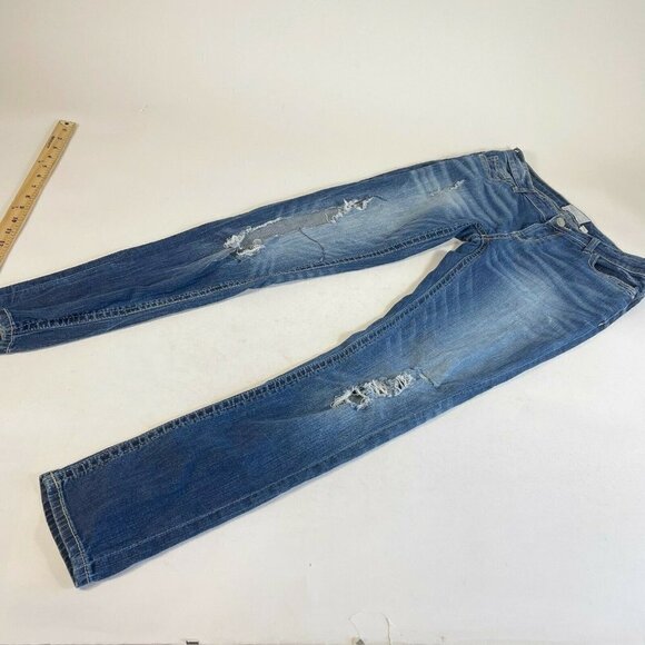 BKE Womens Stella Skinny Distressed Jeans Blue Size 27R Low Rise Y2K ABK2511 - Picture 2 of 11